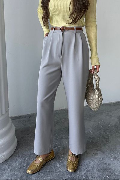 macharel jeans Long Flowy Stylish Belted Trousers