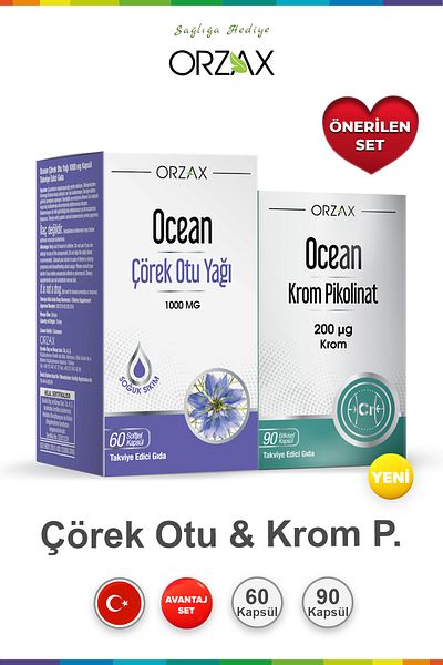Ocean Black Cumin Seed Oil 60 Capsules & Ocean Chrome Picolinate 90 Herbal Capsules