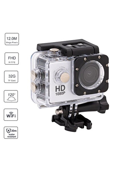 Altele Camera de Actiune, Full HD, Wifi, 30 Fps, Display 2 inch, 5 MP, Silver