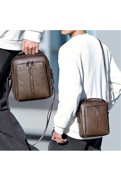 Weixier Crossbody,shoulder&hand bag made of leather,3large main zippered pockets,largedivided pocket inside