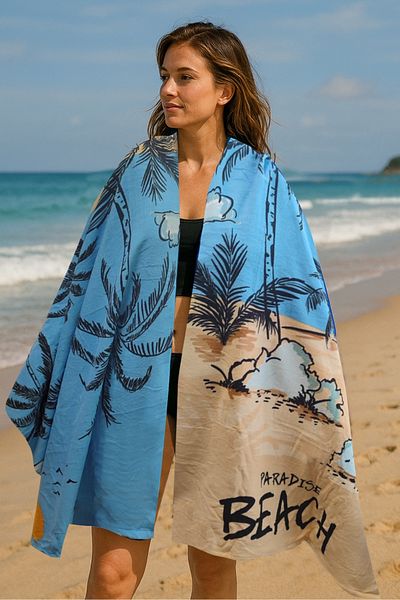 DOFİ Πετσέτα θαλάσσης για ενήλικες Unisex 70x140cm με καλοκαιρινό σχέδιο - Πετσέτα μπάνιου - Πετσέτα θαλάσσης