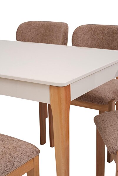Erezogulları Mobilya Paris Rodi Banklı Lak Panel Mutfak Masa Sandalye Takımı 80x130cm