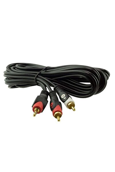 Powermaster PM-648 2 Rca Erkek + 3.5 Mm Stereo Erkek 3 Metre Kablo