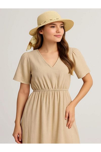PARLAK EVREN Straw Beach Hat