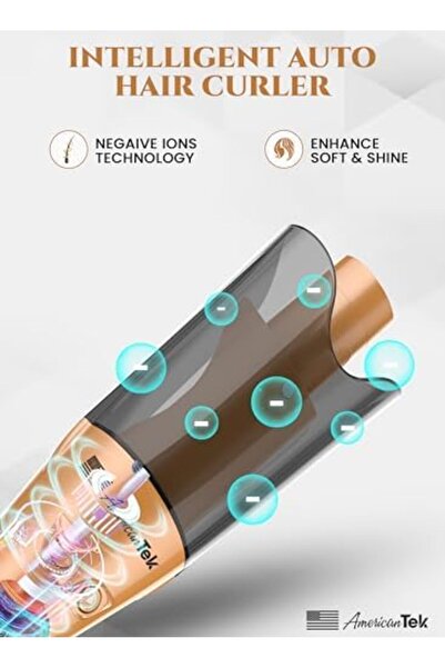 American Tek Automatic Hair Curler - Curling Iron Wand- Auto Curler with 4 Temperatures & 3 Timers &