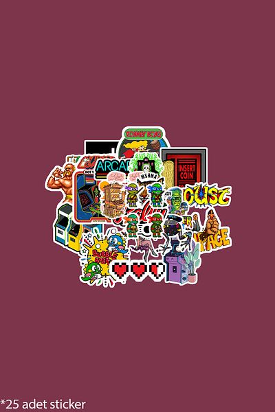 dadi ramba Arcade -Bullet Journal - Agenda - Planner - Notebook - Laptop Sticker Sticker - Sticker Pack
