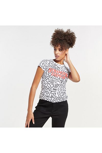 SP Characters Stranger Things Print T-shirt with Crew Neck and Cap Sleeves