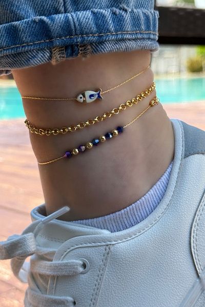 Trendy Butik مجموعة خلخال السمك (3 قطع)