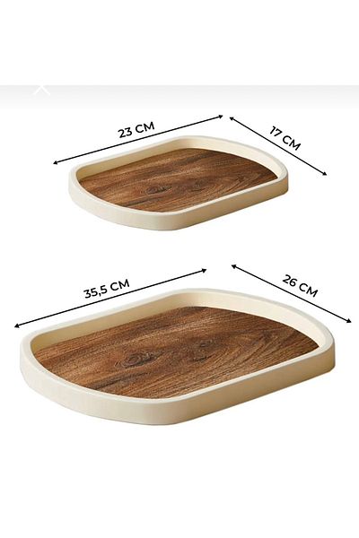 DİBA AVM 2 Pieces Luxury Stylish Presentation Tray Presentation Holder Size 35X26---23X17 cm Presentation Tray 2 Pieces Stylish Presentation Tray