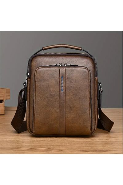 Weixier Crossbody,shoulder&hand bag made of leather,3large main zippered pockets,largedivided pocket inside