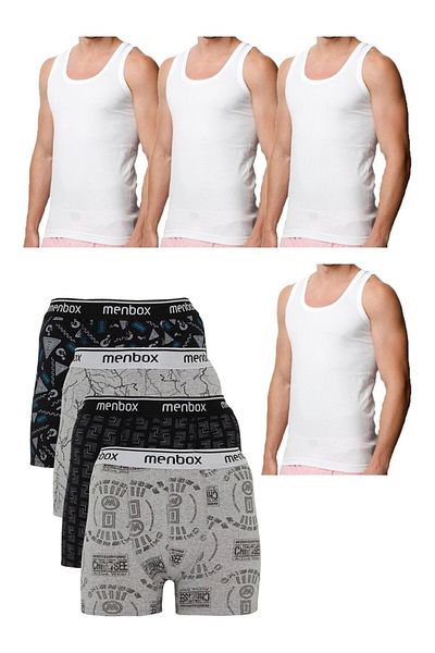BEYAZTOPTAN 100% Cotton Economic Pack of 8 Men's Athlete Boxer Suit