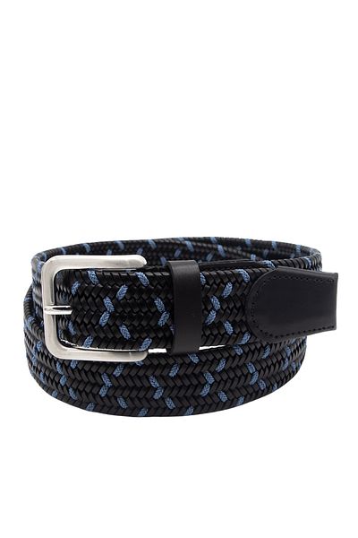 Pierre Cardin Black/Blue Premium Mesh Leather Belt Pc-1713S7M