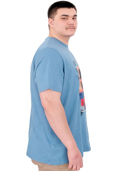 ModeXL Mode XL Large Size Men's Printed T-Shirt Palm Dream U25026 Blue