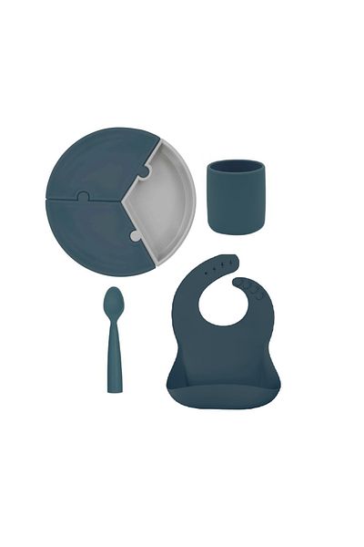 OiOi Silicone Nutrition Set 4-Piece Deep Blue
