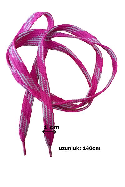 efmues Pink Color Shoelaces 1 Pair of Flat Shoelaces 140 cm