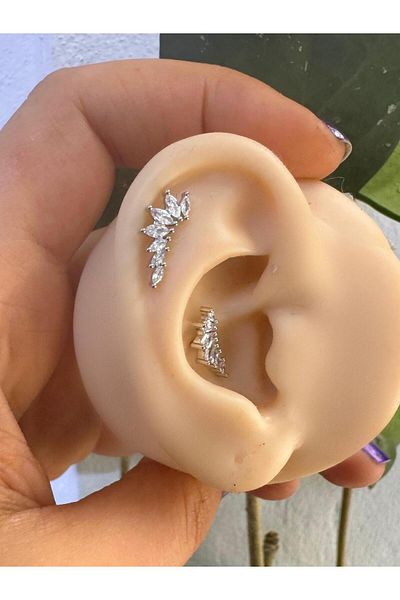 Arescollection 1 Piece Zircon Stone Cartilage Helix Compatible Piercing
