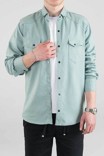 bombe Ανδρικό τζιν πουκάμισο Slim Fit
