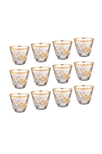 Dania Saudi coffee cup set, made of clear crystal, laser-engraved, in the shape of a bird, 12 pieces