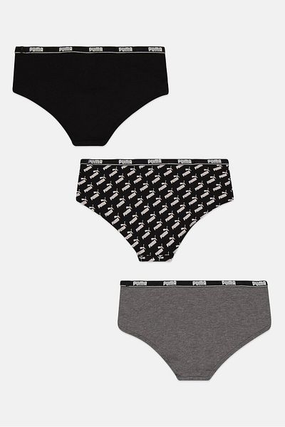 Puma Women 3 Pack Brand Logo Panties, Multicolor