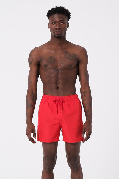 Miami Beach Red Solid Color Standard Size Men's Sea and Pool Shorts Dg-300K