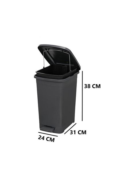 Omnipazar Elf-İ343 Slim Pedal Plastic Trash Can with Inner Bucket 15 Lt