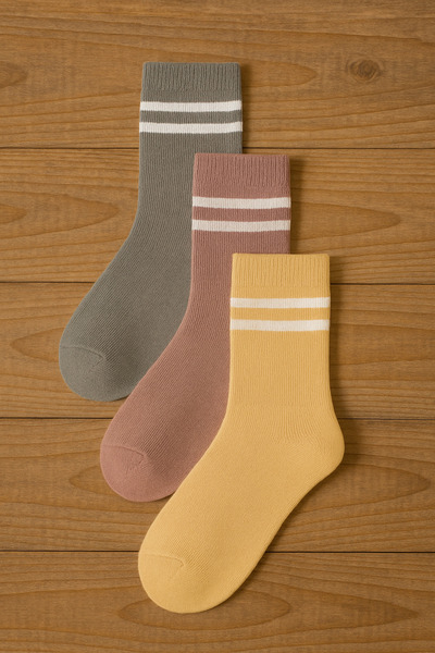 FATELLA 3-компонентен комплект цветни детски чорапи – с райета, удобни и меки...