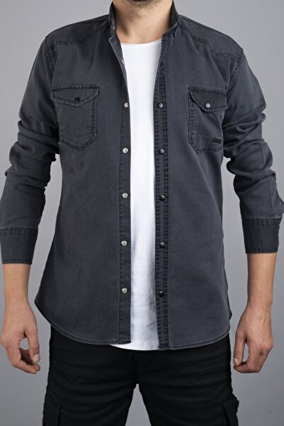 bombe Slim Fit Erkek Kot Gömlek