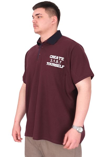 ModeXL Mode XL Ανδρικό μπλουζάκι με γιακά πόλο YOURSELF U25310 Plum