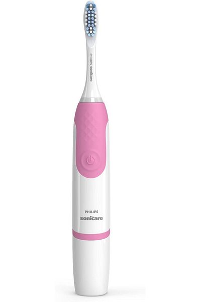 Philips SONICARE PowerUp HX3631/10 Pink White Sonic Electric Toothbrush - Battery, AA, Alkaline, Rub