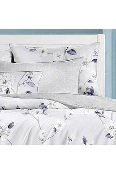 Favourite Vivert Light Grey Multicolor Print Comforter Set King, Double 6 Piece Set