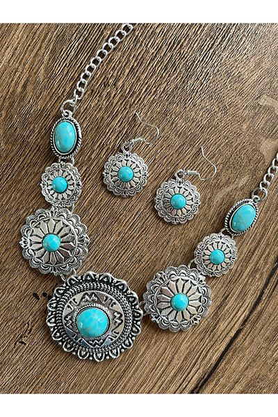 Büyük Hanım Ethnic Style Exaggerated Design Necklace Earring Set