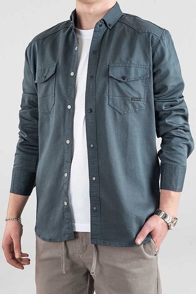 bombe Slim Fit Men's Denim Shirt Green
