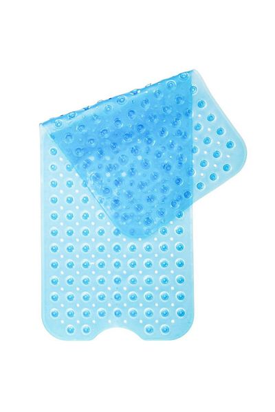 Evelise Covoraș antiderapant cu ventuze pentru suprafețe umede, cauciuc, albastru, 100 x 40 cm