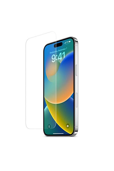 Evelise Folie de protecție din sticlă 9H de 0,3 mm cu margini rotunjite pentru iPhone 14 Pro