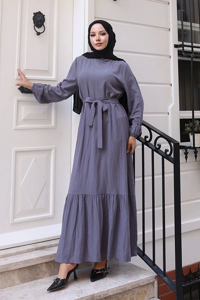 MSK Fashion Φόρεμα Lara Belted Γκρι