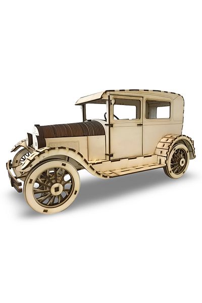 ALGWOOD Ford a Model 1927 Classic Wooden Car Model - 3D Puzzle Hobby Set 370 Pieces - Decorative and Educational