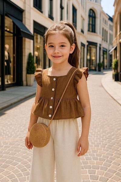 Karan Kids Girl's Eid Blouse Pants Bag Suit