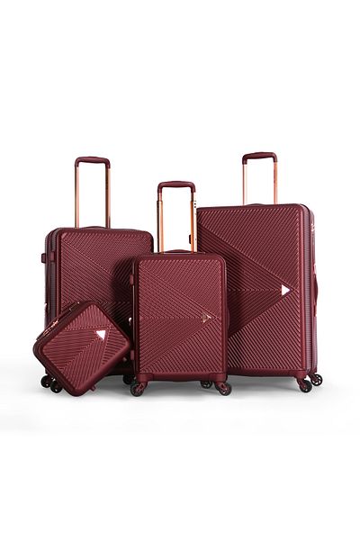Travelite HARDSIDE TROLLEY LUGGAGE SET-BURGUNDY