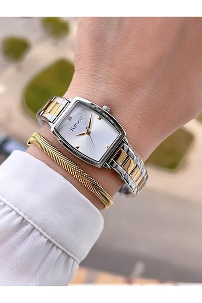 Ferrucci Steel Cord 2 Years Warranty 3 Atm Water Resistant Women Wrist Watch+Bracelet Bfc.03210.04