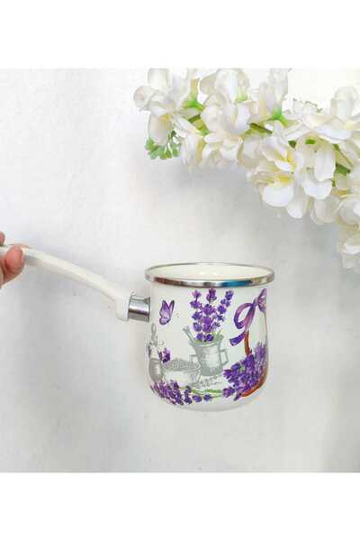 EBRULİEMAYE MOR KURDELE EMAYE KAHVE CEZVE 750 ML 10 CM YUMURTA HAŞLAMA