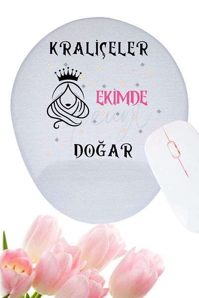 qoeuyl boutique Queens Are Born This Month Printed Birthday Special Day Gift Oval/Square Wrist Supported Mousepad