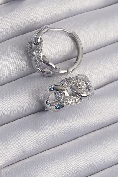 Skygo Brass Silver Color Zircon Stone Milky Way Earrings - Tj-Bkp9199