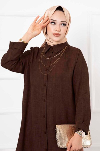 EBRUTESETTÜR Linen Long Double Hijab Suit