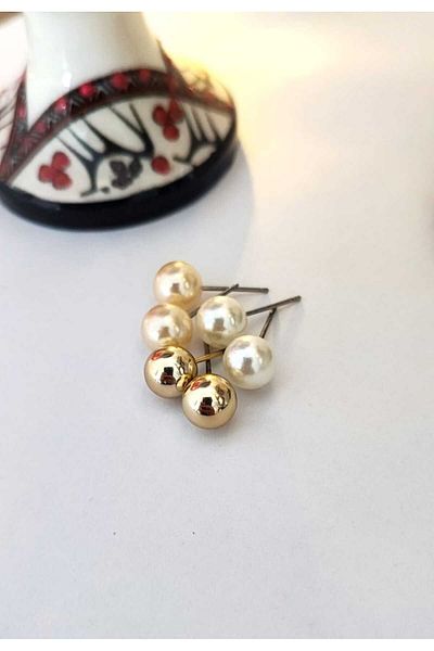 BaharEli 3Pcs Artificial Pearl Model Earrings