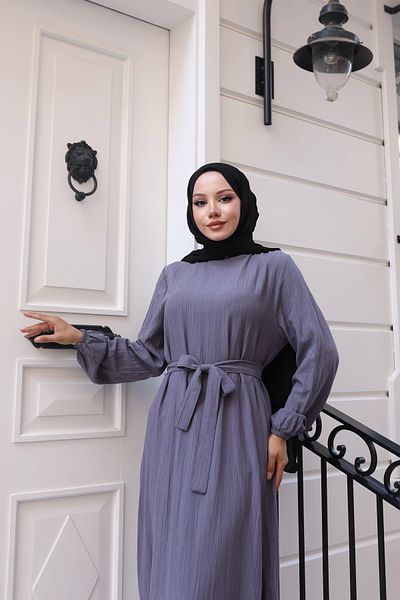 MSK Fashion Φόρεμα Lara Belted Γκρι