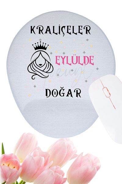 qoeuyl boutique Queens Are Born This Month Printed Birthday Special Day Gift Oval/Square Wrist Supported Mousepad