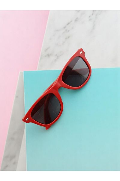 CHANCE GİFT Unisex Kids Sunglasses Popular Children Goggle Square with Pins Uv 400 Protection Polarized Glasses