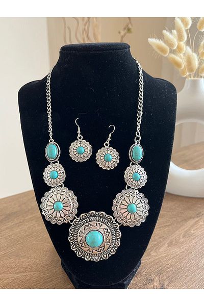 Büyük Hanım Ethnic Style Exaggerated Design Necklace Earring Set