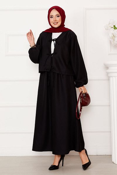 EBRUTESETTÜR Hijab Suit with Lace Detailed Skirt