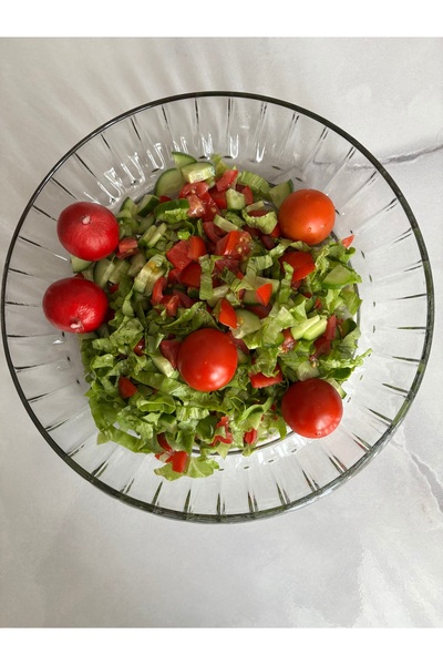 DİBA AVM 24 CM CAM SALATA MEYVE SUNUM TABAĞI SALATA SUNUM TABAĞIÇAP 24 CM YÜK...